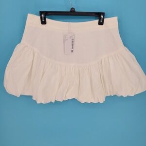 Urban Revivo Bubble Mini Skirt Womens XL White puff Hem new Balletcore Coquette